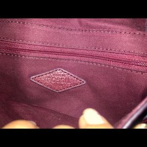 Wine colored Fossil crossbody bag